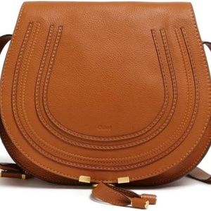 Chloé Medium Marcie Leather Crossbody Bag (Tan) ***Great Condition